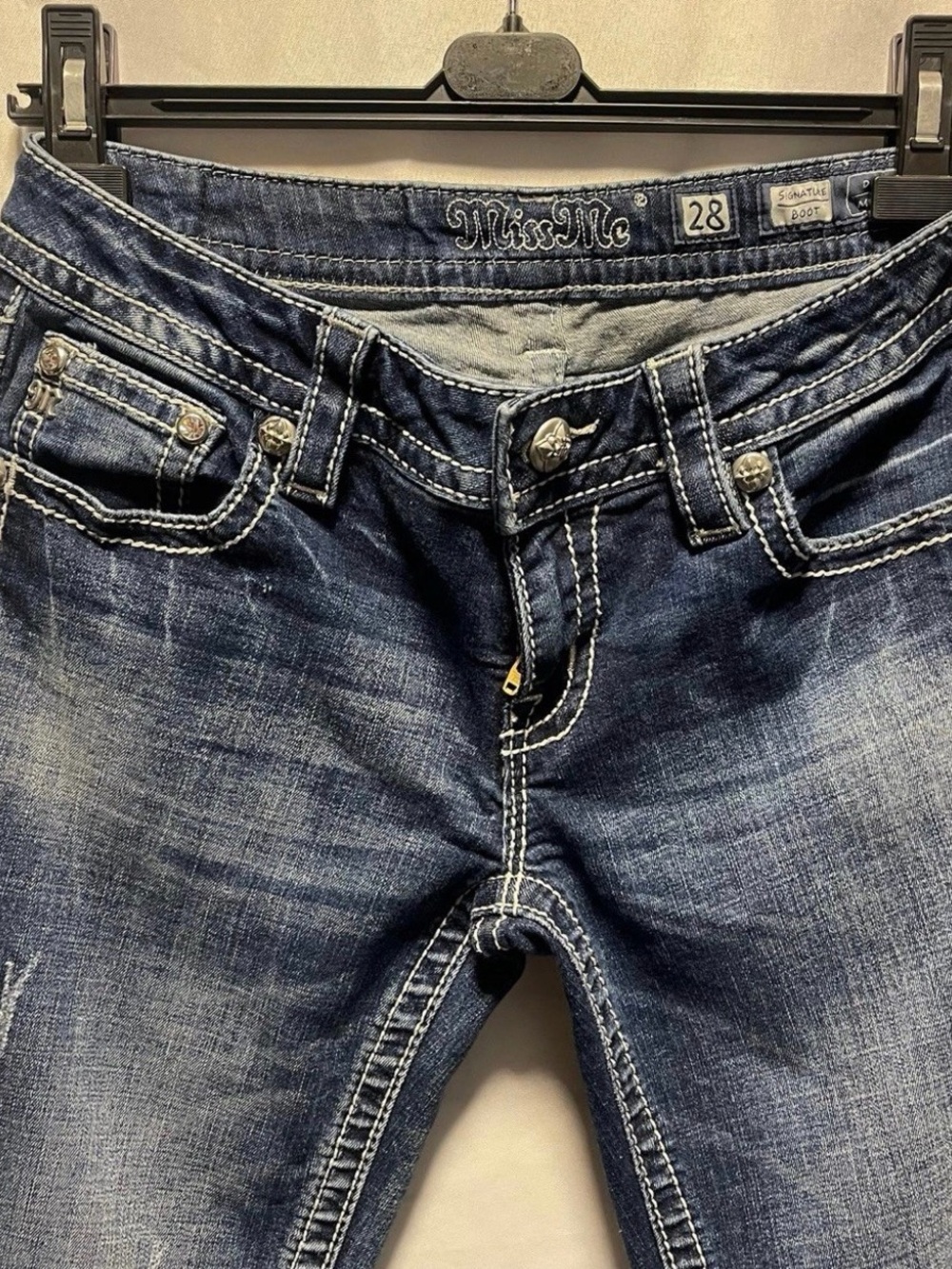 Miss Me Women's Dark Blue Faded Bootcut Jeans
